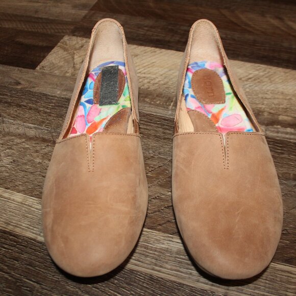 BORN Shoes Sebra Women's Leather Comfort Driving Flat Shoes Sz 10 Mules - Picture 2 of 11